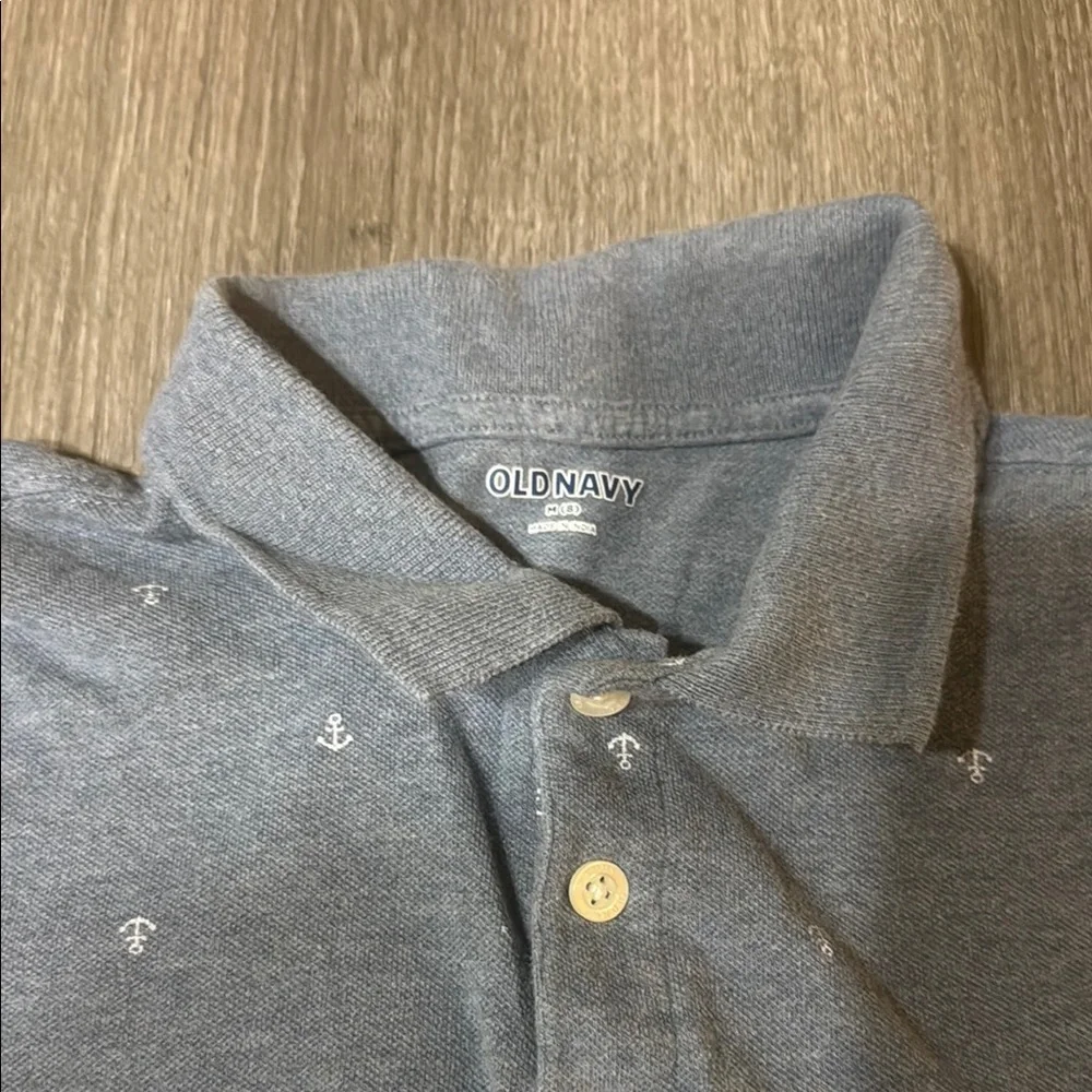 Old Navy Gray Kids Polo with Anchor Pattern